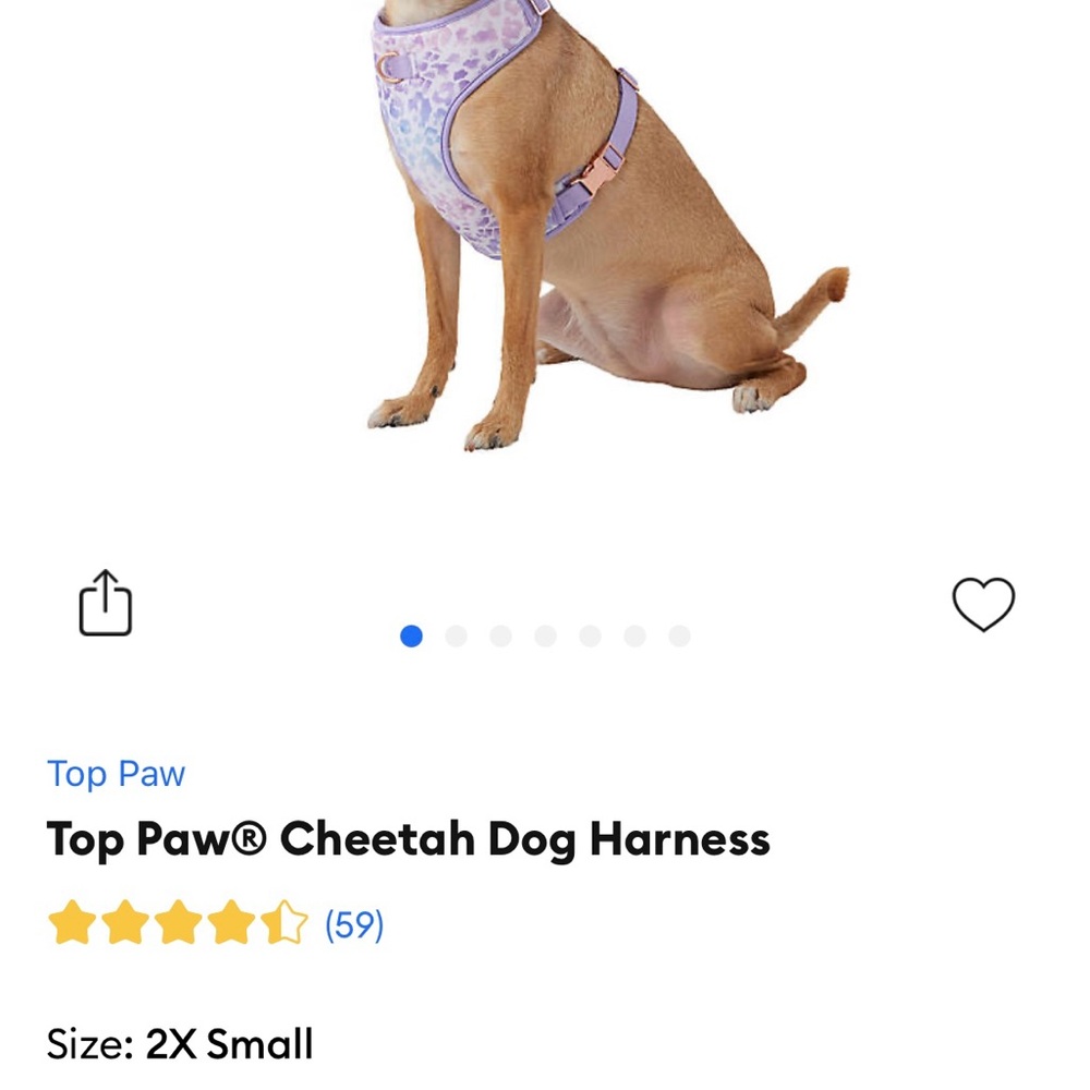 Top Paw Cheetah Dog Harness - Purple